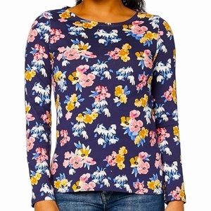 NWT Joules Women's 1XL Navy Floral Harbour Long Sleeve Jersey Top